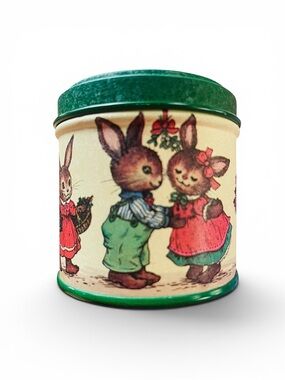 Mini Tin Trinket Holder Storage Box Christmas Bunnies From Potpourri Press
